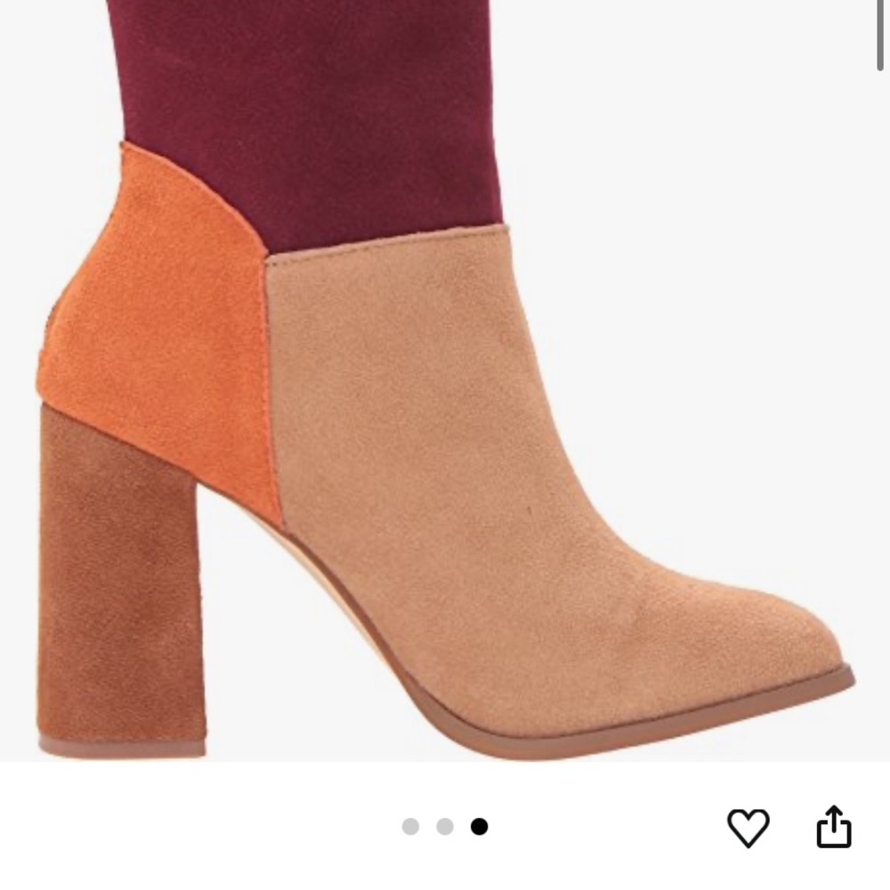 Chinese Laundry Classic Color Block Mod Mid Calf Boot, Camel Multi Suede so cool - Picture 14 of 15